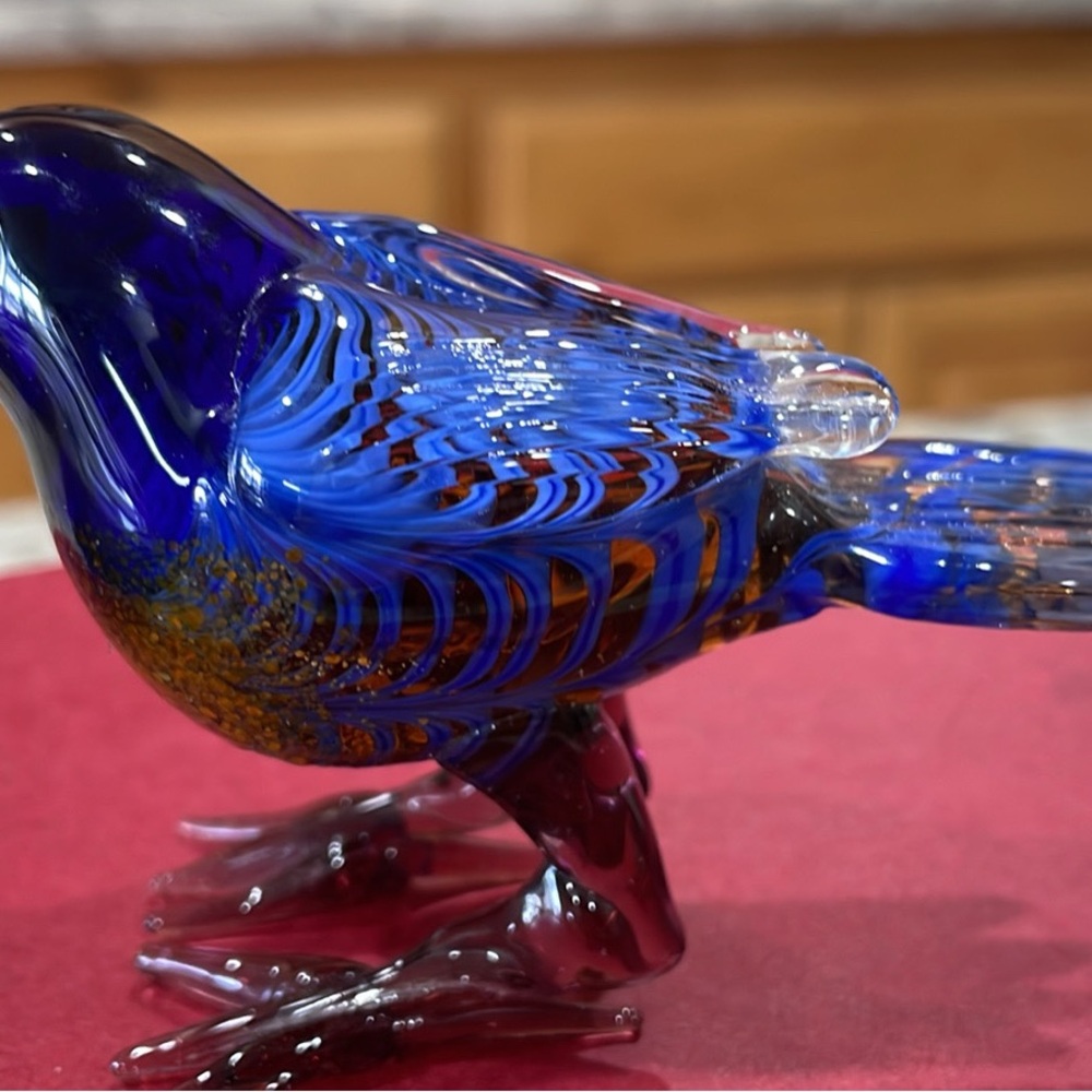 Fitz and Floyd glass blue bird - Picture 3 of 5